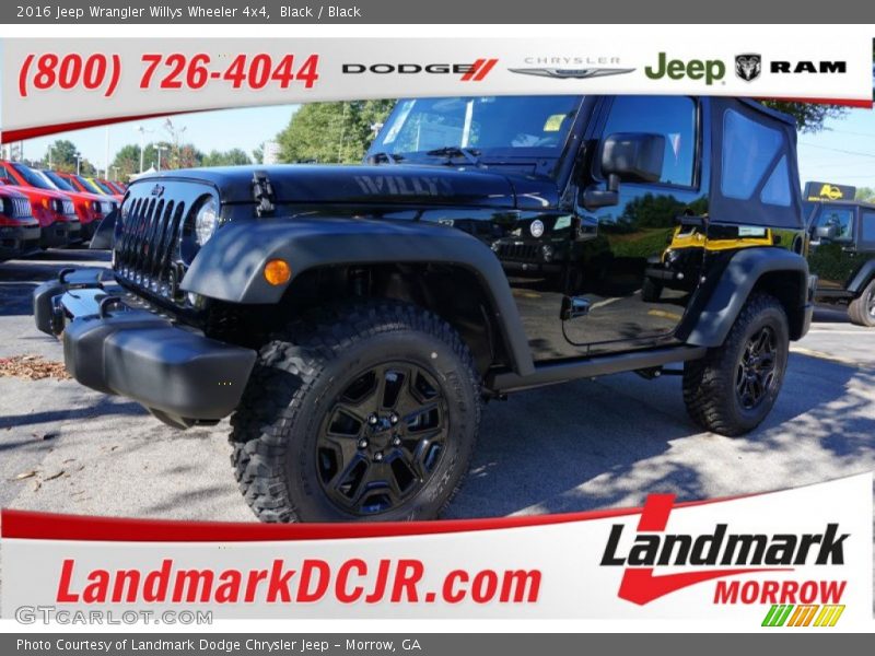 Black / Black 2016 Jeep Wrangler Willys Wheeler 4x4