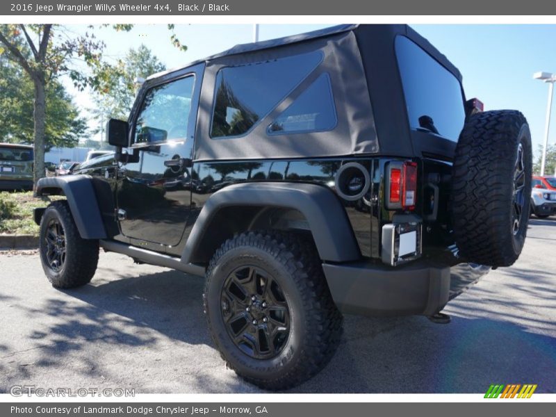 Black / Black 2016 Jeep Wrangler Willys Wheeler 4x4