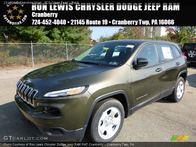 ECO Green Pearl / Black 2016 Jeep Cherokee Sport
