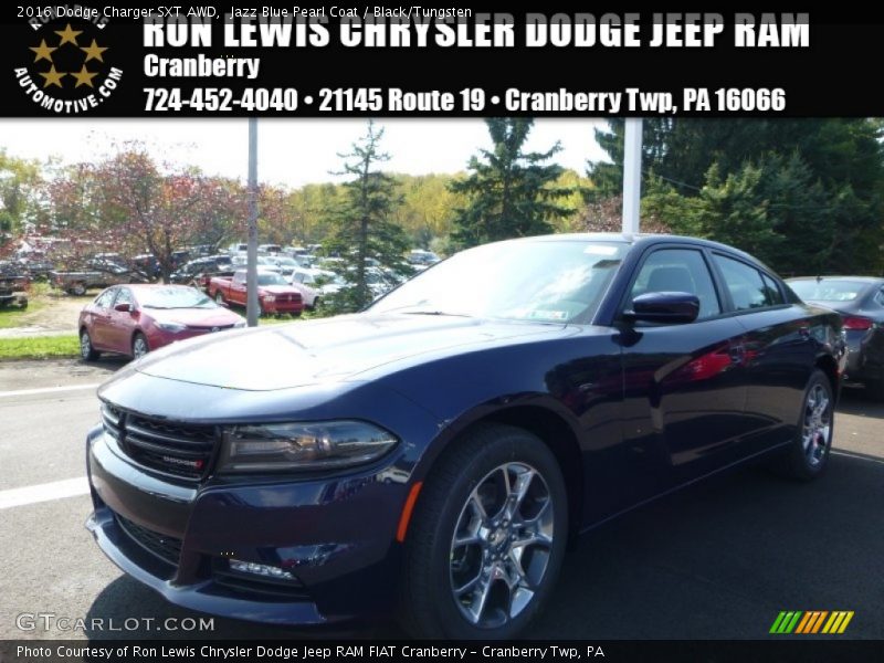 Jazz Blue Pearl Coat / Black/Tungsten 2016 Dodge Charger SXT AWD