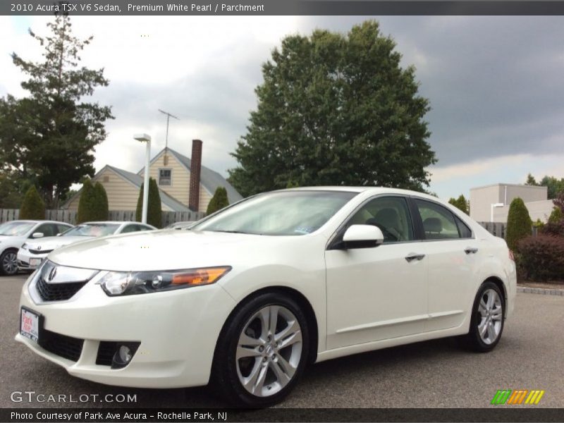 Premium White Pearl / Parchment 2010 Acura TSX V6 Sedan