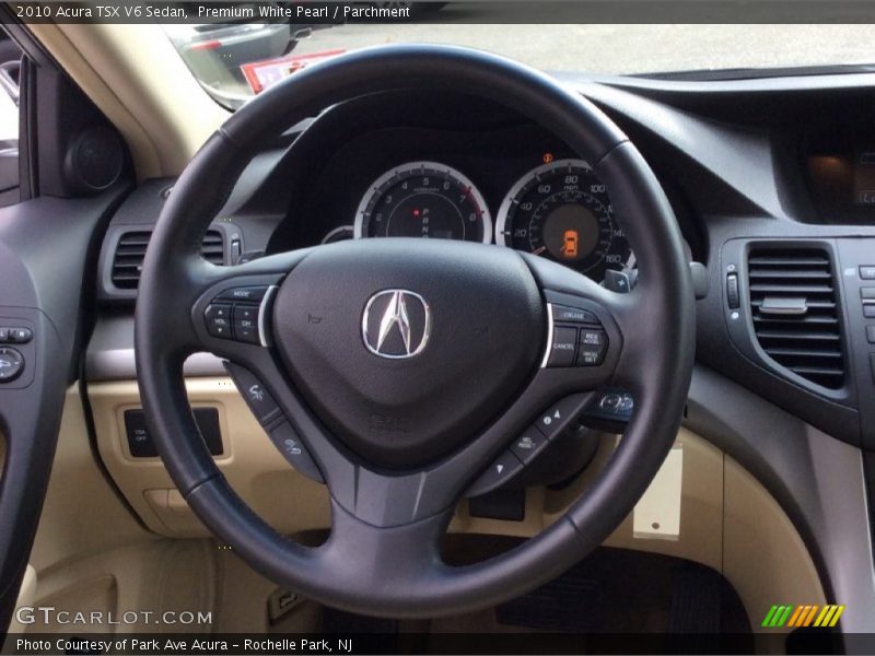 Premium White Pearl / Parchment 2010 Acura TSX V6 Sedan