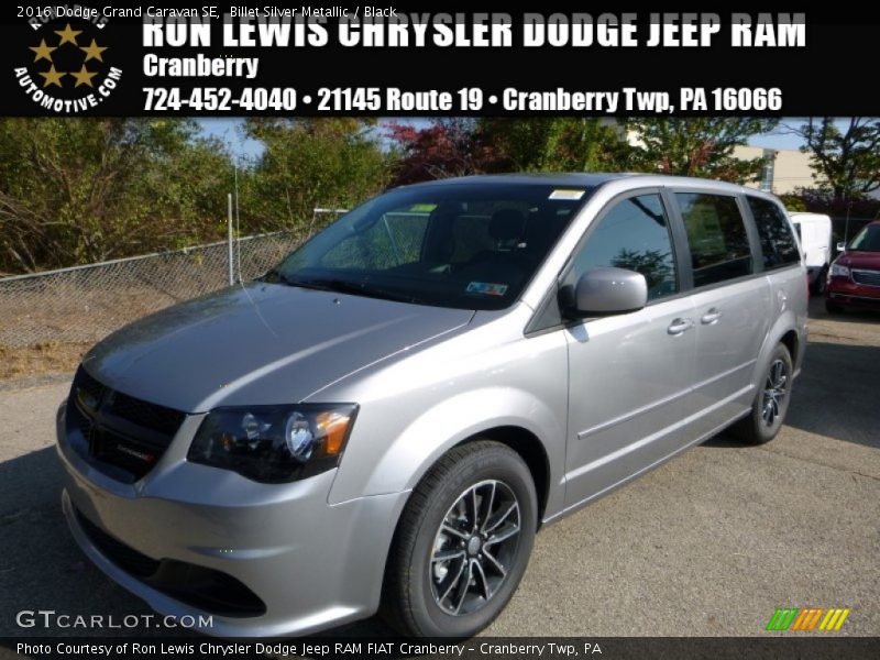 Billet Silver Metallic / Black 2016 Dodge Grand Caravan SE