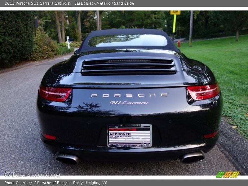 Basalt Black Metallic / Sand Beige 2012 Porsche 911 Carrera Cabriolet