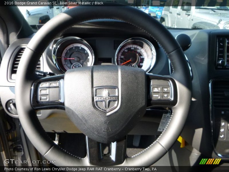 Billet Silver Metallic / Black 2016 Dodge Grand Caravan SE