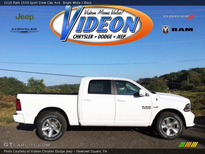 Bright White / Black 2016 Ram 1500 Sport Crew Cab 4x4