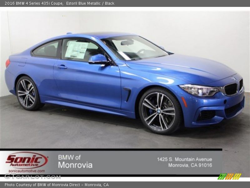 Estoril Blue Metallic / Black 2016 BMW 4 Series 435i Coupe