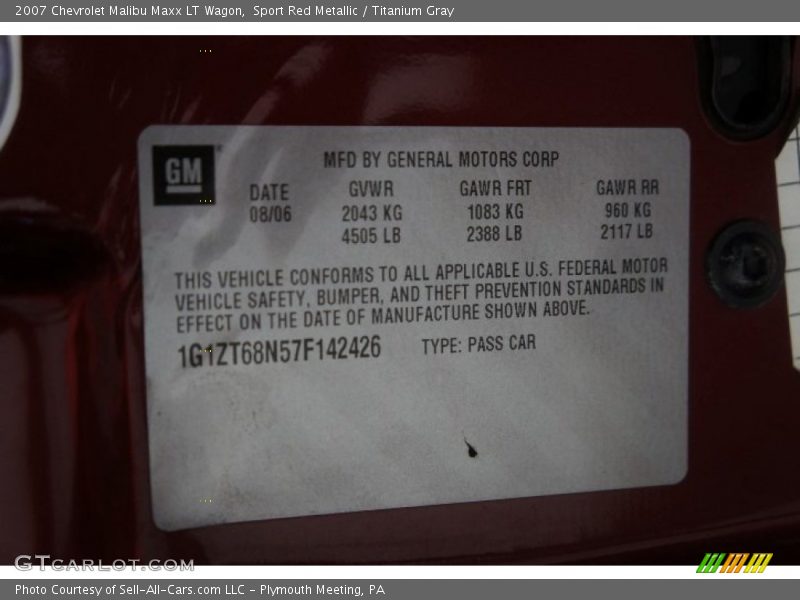 Sport Red Metallic / Titanium Gray 2007 Chevrolet Malibu Maxx LT Wagon