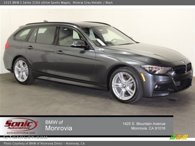 Mineral Grey Metallic / Black 2015 BMW 3 Series 328d xDrive Sports Wagon