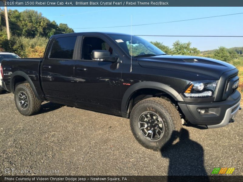 Brilliant Black Crystal Pearl / Rebel Theme Red/Black 2016 Ram 1500 Rebel Crew Cab 4x4