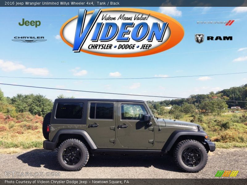 Tank / Black 2016 Jeep Wrangler Unlimited Willys Wheeler 4x4