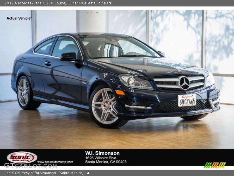 Lunar Blue Metallic / Red 2012 Mercedes-Benz C 350 Coupe