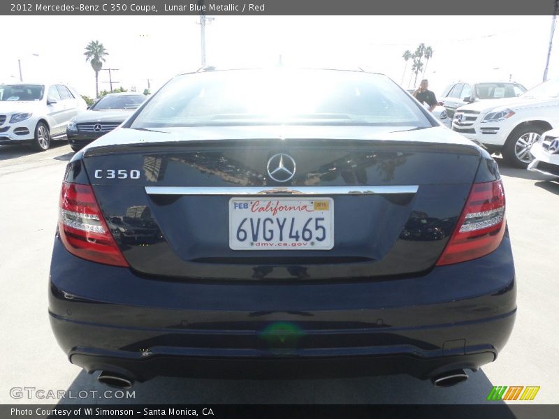 Lunar Blue Metallic / Red 2012 Mercedes-Benz C 350 Coupe