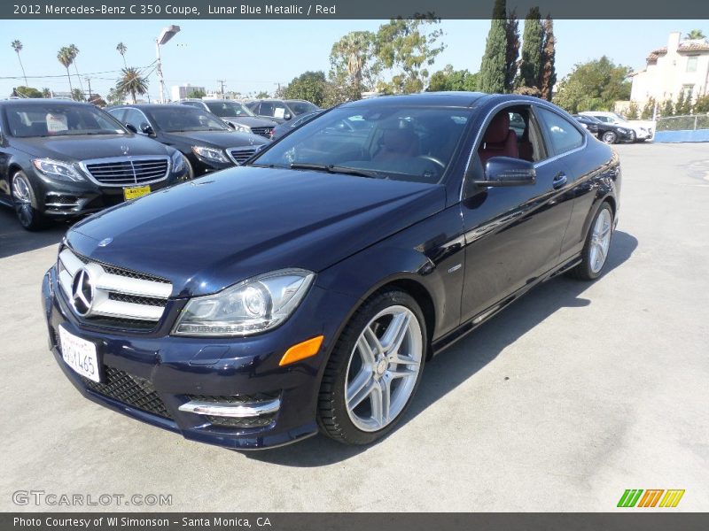 Lunar Blue Metallic / Red 2012 Mercedes-Benz C 350 Coupe