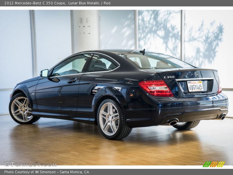 Lunar Blue Metallic / Red 2012 Mercedes-Benz C 350 Coupe