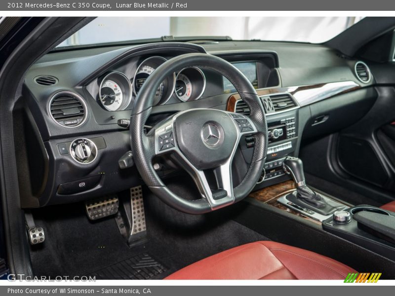 Lunar Blue Metallic / Red 2012 Mercedes-Benz C 350 Coupe