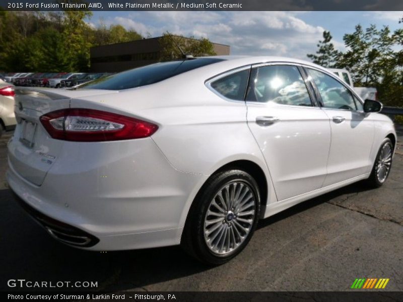 White Platinum Metallic / Medium Soft Ceramic 2015 Ford Fusion Titanium AWD