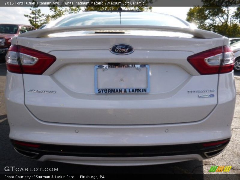 White Platinum Metallic / Medium Soft Ceramic 2015 Ford Fusion Titanium AWD