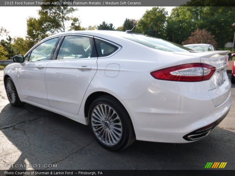 White Platinum Metallic / Medium Soft Ceramic 2015 Ford Fusion Titanium AWD
