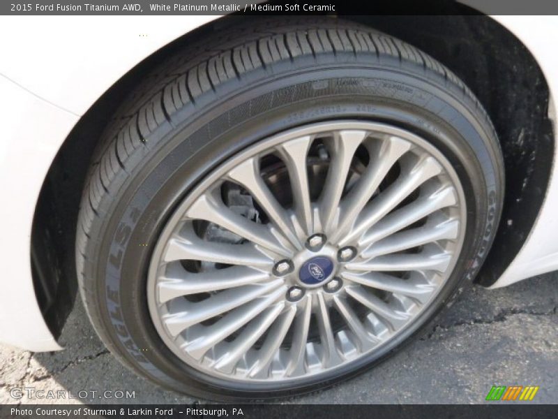 White Platinum Metallic / Medium Soft Ceramic 2015 Ford Fusion Titanium AWD