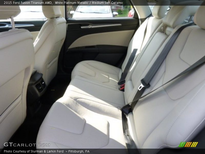 White Platinum Metallic / Medium Soft Ceramic 2015 Ford Fusion Titanium AWD