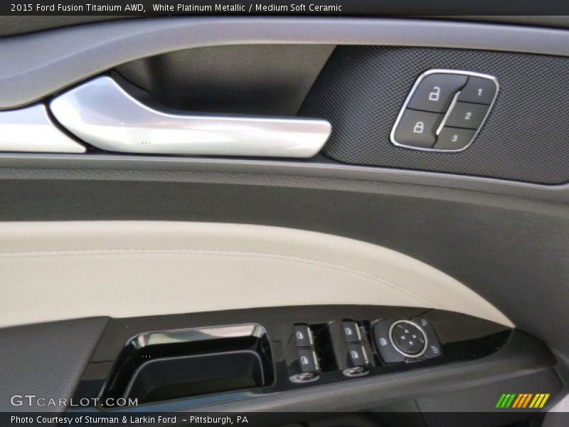 White Platinum Metallic / Medium Soft Ceramic 2015 Ford Fusion Titanium AWD