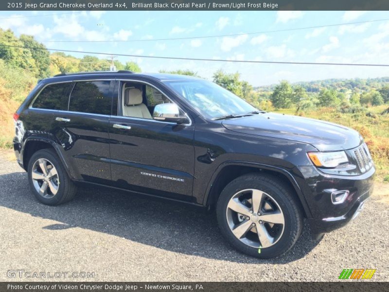 Brilliant Black Crystal Pearl / Brown/Light Frost Beige 2015 Jeep Grand Cherokee Overland 4x4