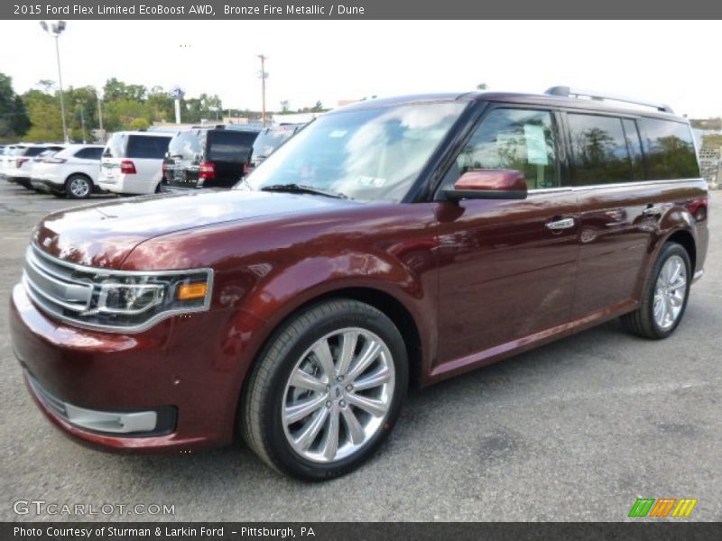 Bronze Fire Metallic / Dune 2015 Ford Flex Limited EcoBoost AWD