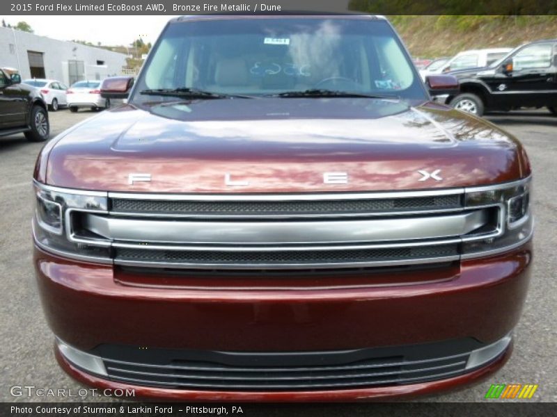 Bronze Fire Metallic / Dune 2015 Ford Flex Limited EcoBoost AWD