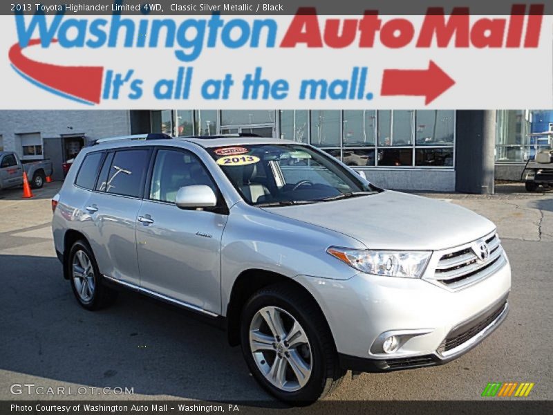 Classic Silver Metallic / Black 2013 Toyota Highlander Limited 4WD