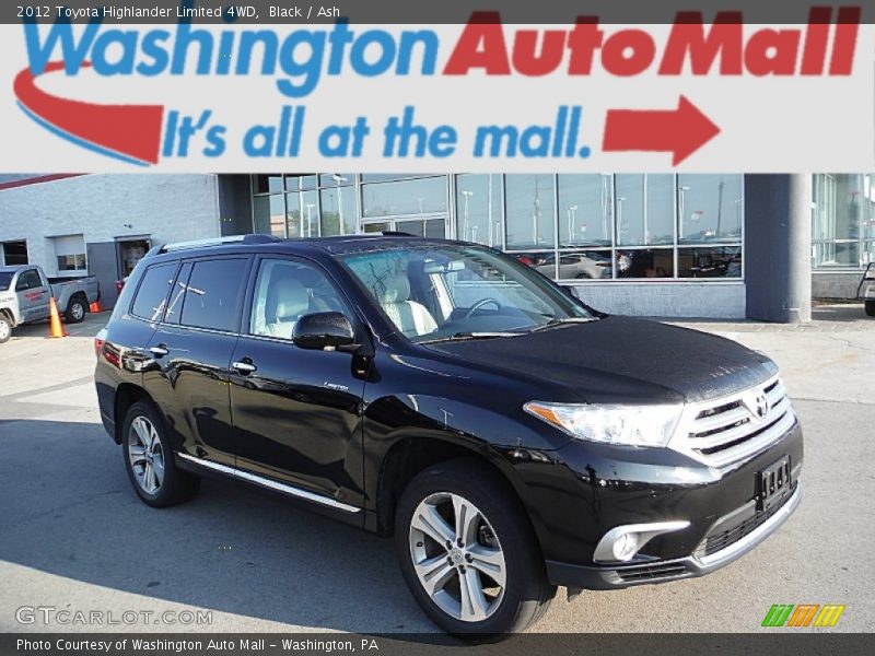 Black / Ash 2012 Toyota Highlander Limited 4WD