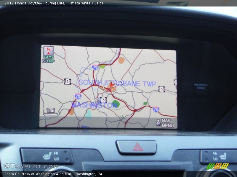 Taffeta White / Beige 2012 Honda Odyssey Touring Elite