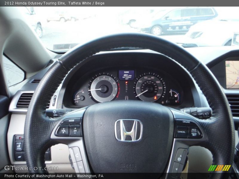 Taffeta White / Beige 2012 Honda Odyssey Touring Elite