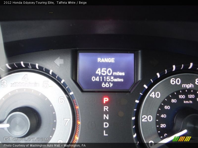 Taffeta White / Beige 2012 Honda Odyssey Touring Elite