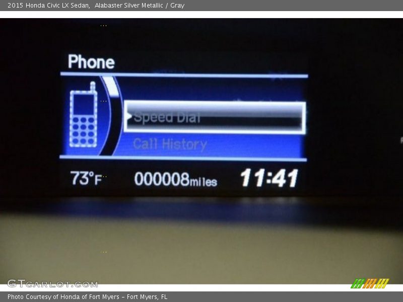 Alabaster Silver Metallic / Gray 2015 Honda Civic LX Sedan