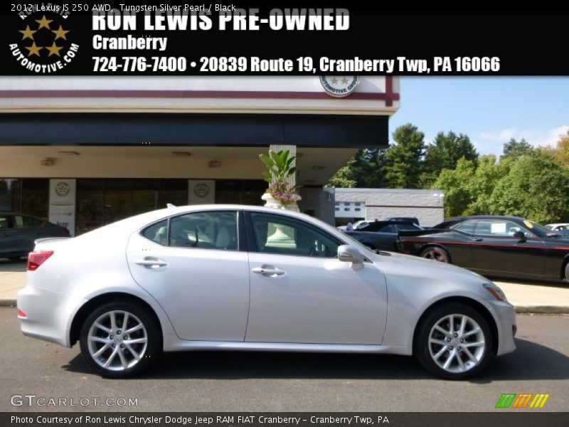 Tungsten Silver Pearl / Black 2012 Lexus IS 250 AWD