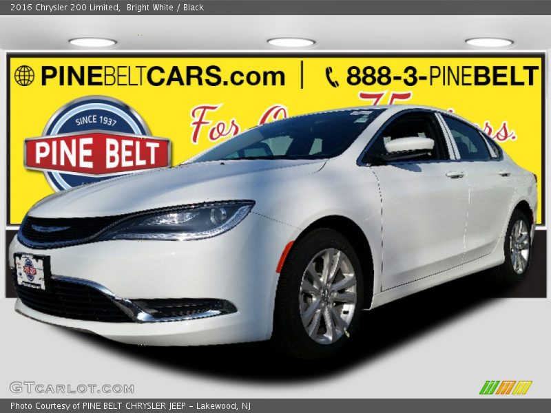 Bright White / Black 2016 Chrysler 200 Limited