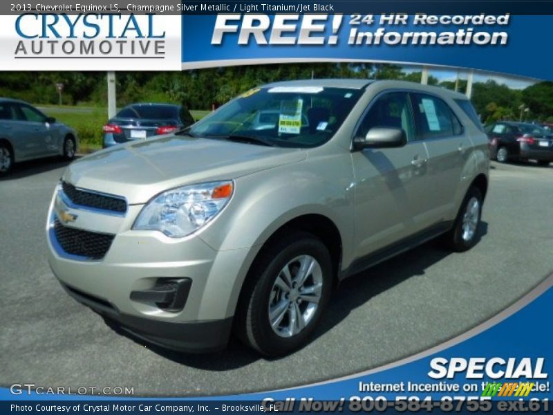 Champagne Silver Metallic / Light Titanium/Jet Black 2013 Chevrolet Equinox LS