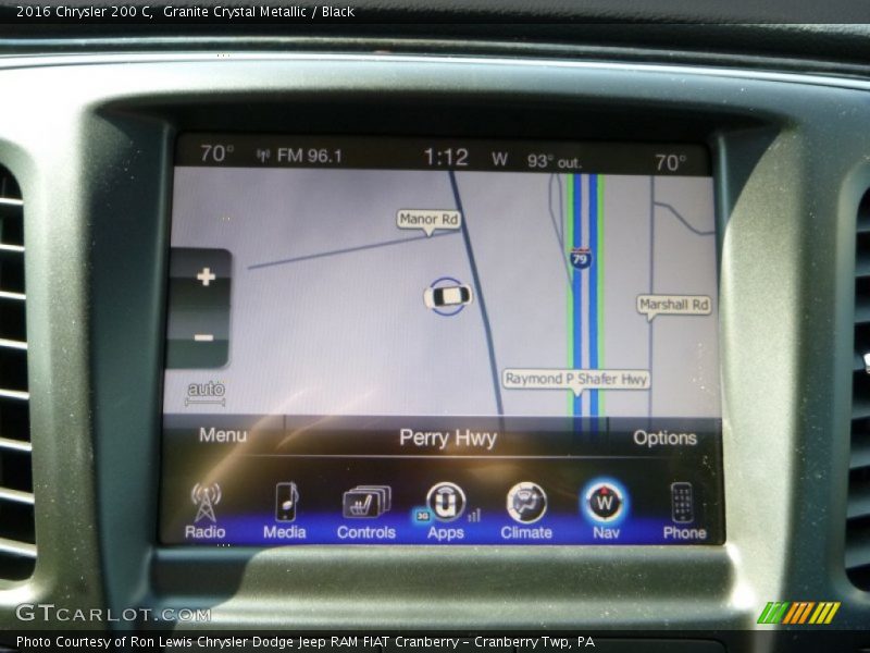 Granite Crystal Metallic / Black 2016 Chrysler 200 C