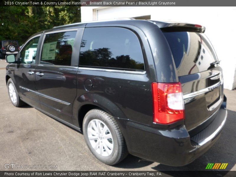 Brilliant Black Crystal Pearl / Black/Light Graystone 2016 Chrysler Town & Country Limited Platinum