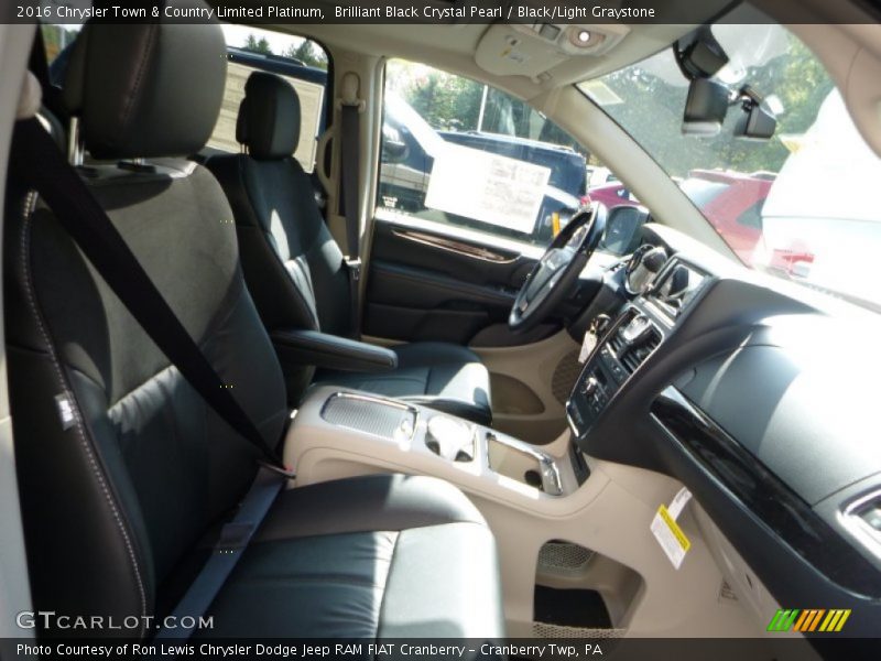 Brilliant Black Crystal Pearl / Black/Light Graystone 2016 Chrysler Town & Country Limited Platinum