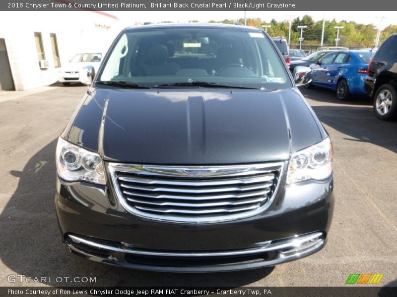 Brilliant Black Crystal Pearl / Black/Light Graystone 2016 Chrysler Town & Country Limited Platinum
