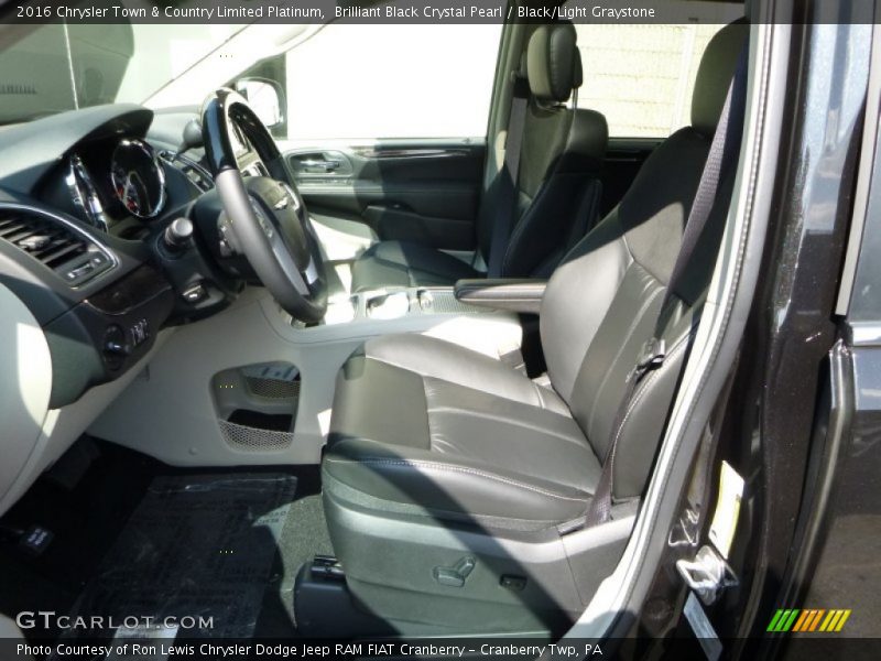 Brilliant Black Crystal Pearl / Black/Light Graystone 2016 Chrysler Town & Country Limited Platinum