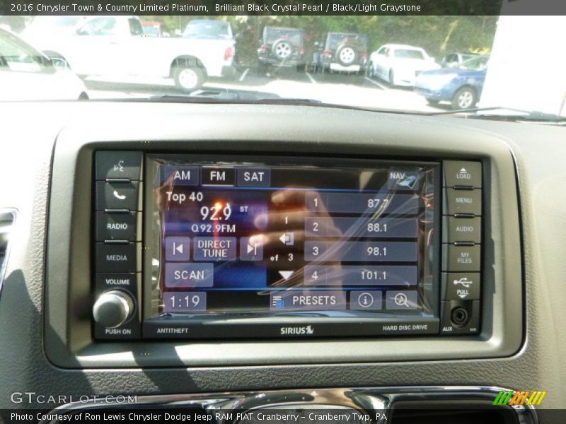 Brilliant Black Crystal Pearl / Black/Light Graystone 2016 Chrysler Town & Country Limited Platinum