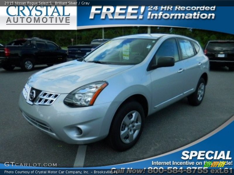 Brilliant Silver / Gray 2015 Nissan Rogue Select S