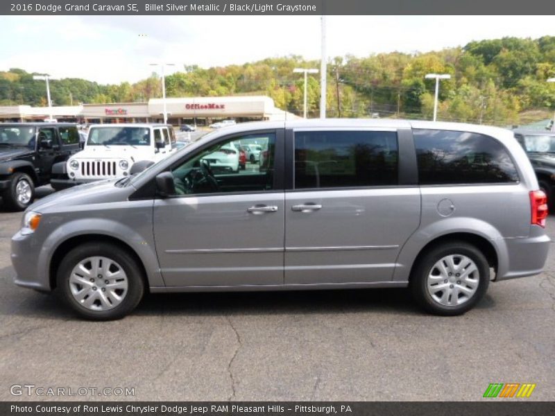 Billet Silver Metallic / Black/Light Graystone 2016 Dodge Grand Caravan SE