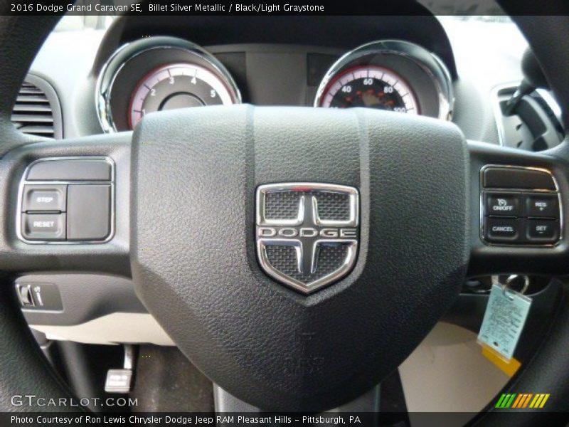 Billet Silver Metallic / Black/Light Graystone 2016 Dodge Grand Caravan SE