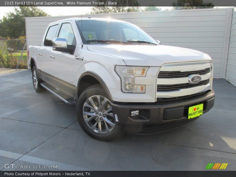 White Platinum Tricoat / Black 2015 Ford F150 Lariat SuperCrew
