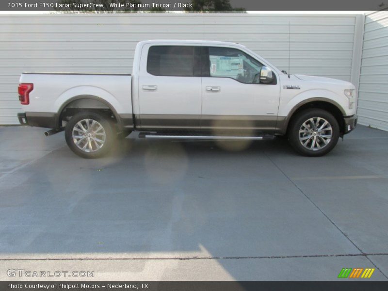 White Platinum Tricoat / Black 2015 Ford F150 Lariat SuperCrew