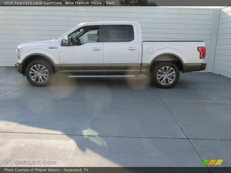 White Platinum Tricoat / Black 2015 Ford F150 Lariat SuperCrew